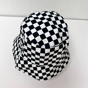 checkered bucket hat Unisex black and white colored hat